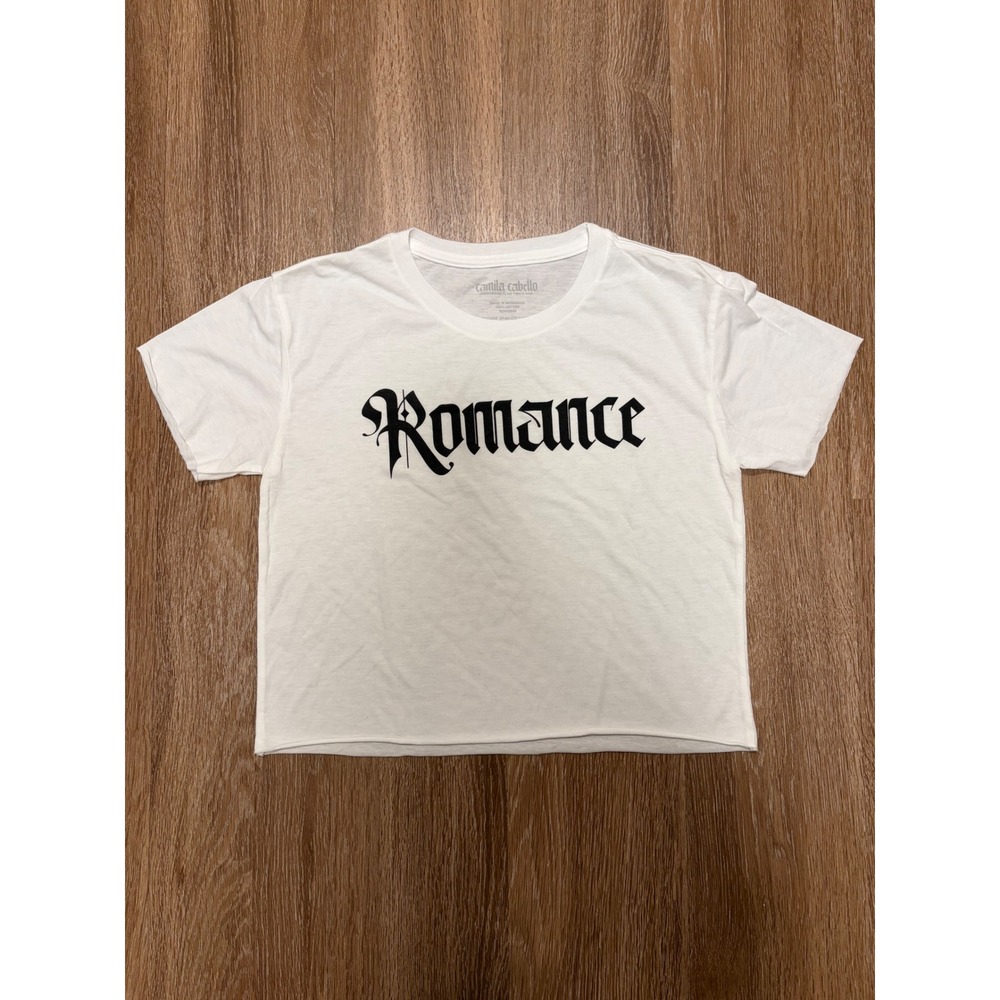 Camila Cabello Romance Tour White Cropped Graphic‎ T-Shirt Gothic Font Small